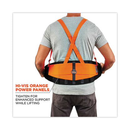 Proflex 100hv Economy Hi-vis Spandex Back Support Brace, Medium, 30" To 34" Waist, Black/orange