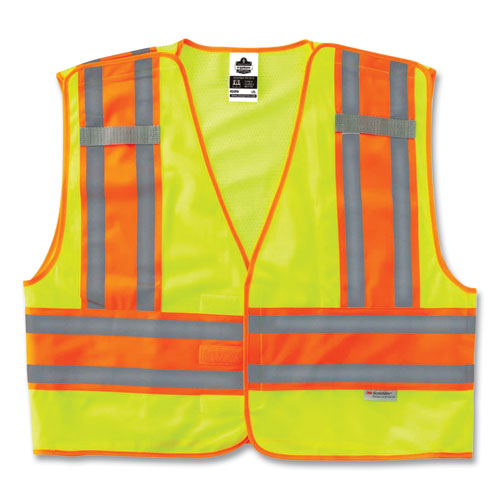 Glowear 8245psv Class 2 Public Safety Vest, Polyester, 2x-large/3x-large, Lime