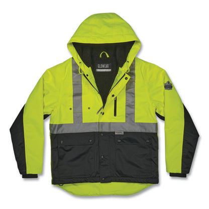 Glowear 8275 Class 2 Heavy-duty Hi-vis Workwear Sherpa Jacket, 4x-large, Lime