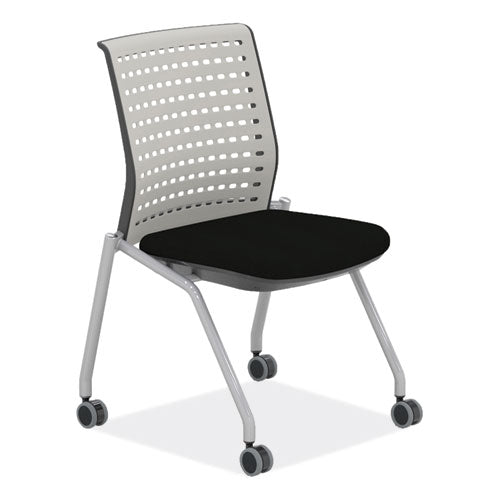 Thesis Training Chair With Static Back, Supports Up To 250 Lb, 18" Seat Height, Black Seat, Gray Back, Gray Base, 2/carton