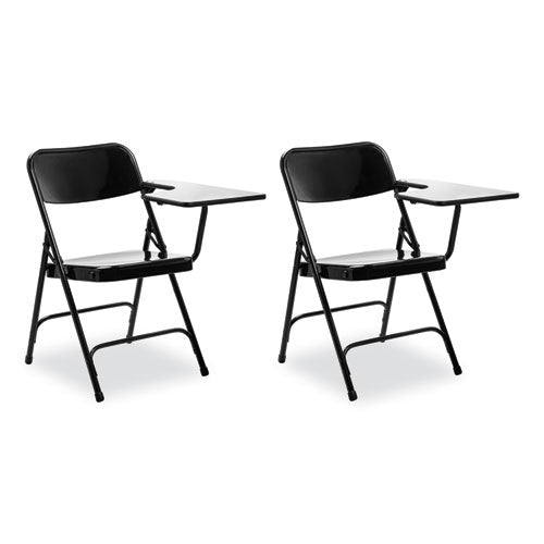 5200 Series Left-side Tablet-arm Folding Chair, Supports 480 Lb, 17.25" Seat Height, Black, 2/carton