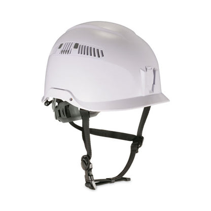 Skullerz 8975 Class C Safety Helmet, 6-point Ratchet Suspension, White