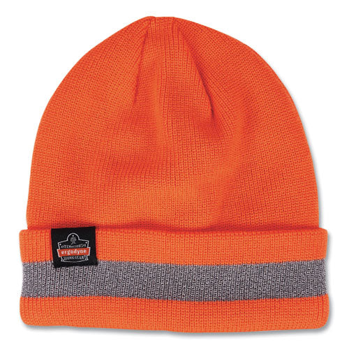 N-ferno 6803 Reflective Rib Knit Winter Hat, One Size Fits Most, Orange