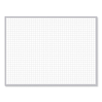 1 X 1 Grid Magnetic Whiteboard, 72.5" X 48.5", White/gray Surface, Satin Aluminum Frame