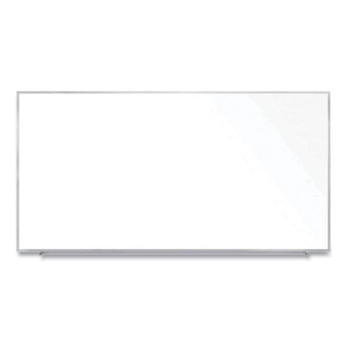 Magnetic Porcelain Whiteboard With Aluminum Frame, 120.59" X 60.47", White Surface, Satin Aluminum Frame