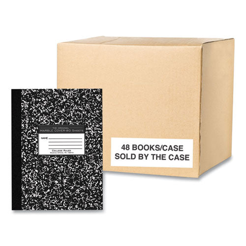 Flexible Cover Composition Book, Med/college Rule, Black Marble Cover, (80) 10.25 X 7.88 Sheets, 48/carton