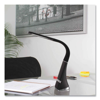 Wellness Series Recharge Led Desk Lamp, 10.75" To 18.75" High, Black