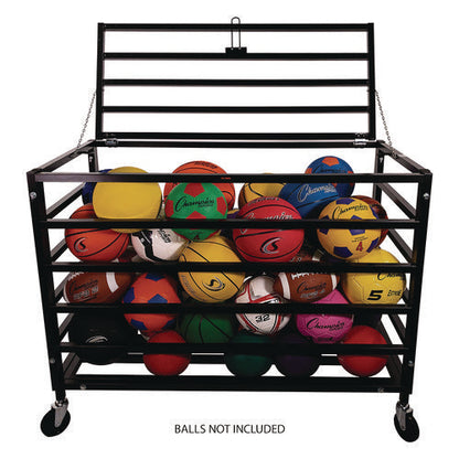 All Pro Lockable Ball Locker, Metal, 220 Lb Capacity, 24 X 47 X 37, Black