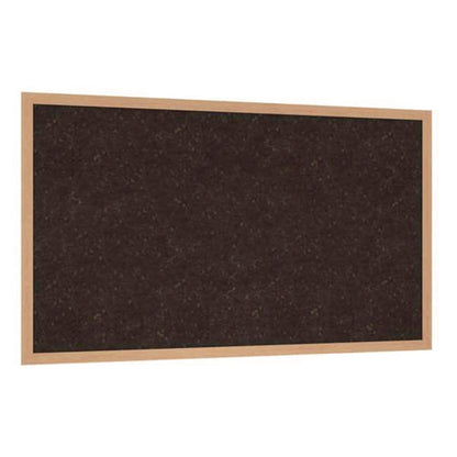 Natural Cork Bulletin Board With Wood Frame, 87.94" X 48.5", Chocolate Surface, Natural Oak Frame