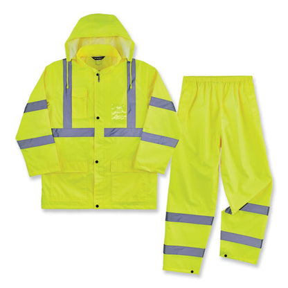 Glowear 8376k Lightweight Hv Rain Suit, X-large, Lime