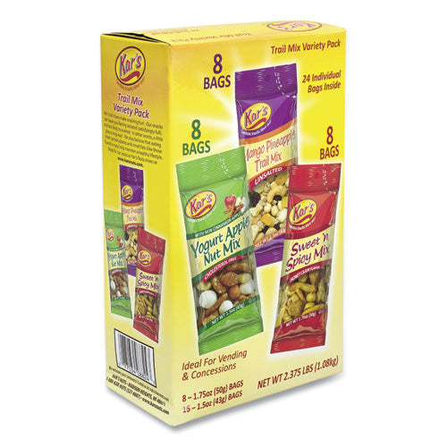 Trail Mix Variety Pack, Assorted Flavors, 24 Packets/carton