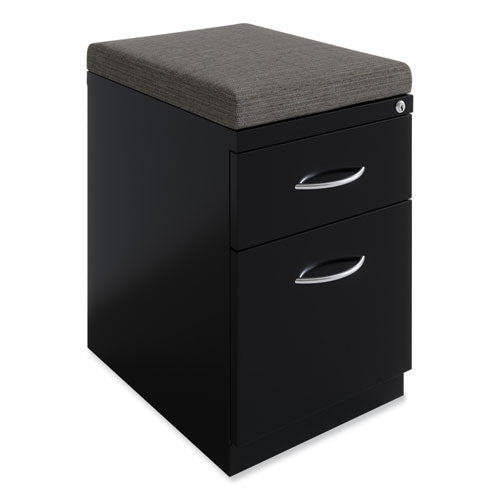 Arch Pull 20 Deep Mobile Pedestal File, 2-drawer: Box/file, Letter, Black, 15 X 19.88 X 23.75