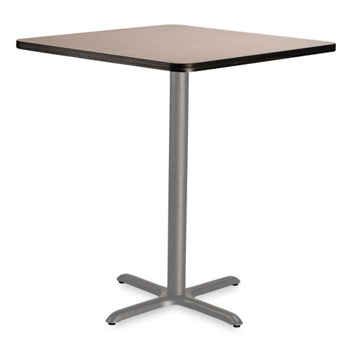 Cafe Table, 36w X 36d X 42h, Square Top/x-base, Gray Nebula Top, Gray Base