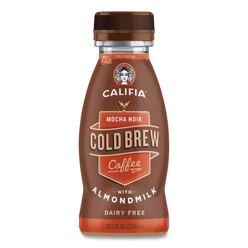 Cold Brew Coffee With Almond Milk, 10.5 Oz Bottle, Mocha Noir, 8/pack