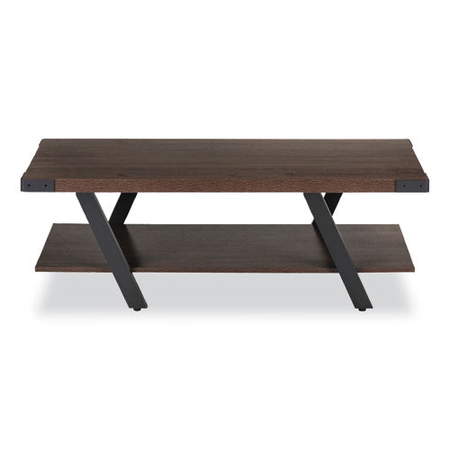 Coffee Table, Rectangular, 48 X 23.75 X 16, Southern Tobacco Top, Black Base