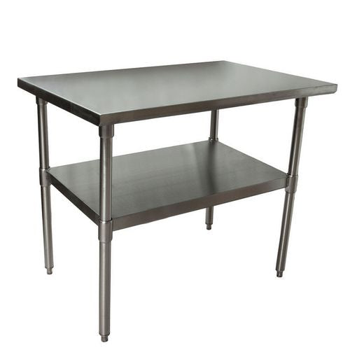 Stainless Steel Flat Top Work Tables, 48w X 24d X 36h, Silver, 2/pallet