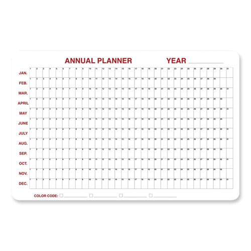 12 Month Whiteboard Calendar With Radius Corners, Planning/scheduling Calendar, 36" X 24", White/red/black Surface