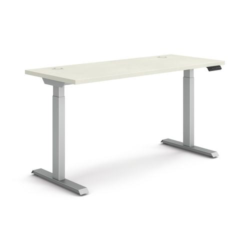 Coordinate Height Adjustable Desk Bundle 2-stage, 58" X 22" X 27.75" To 47", Silver Mesh\silver