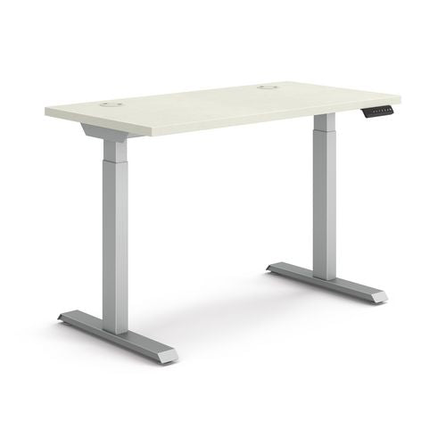 Coordinate Height Adjustable Desk Bundle 2-stage, 46" X 22" X 27.75" To 47", Silver Mesh\silver