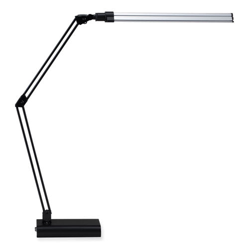 Led Ultra Slim Lamp With Swing Arm, 21.5" High, Black/silver