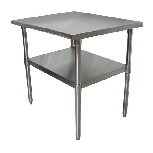 Stainless Steel Flat Top Work Tables, 24w X 24d X 36h, Silver, 2/pallet