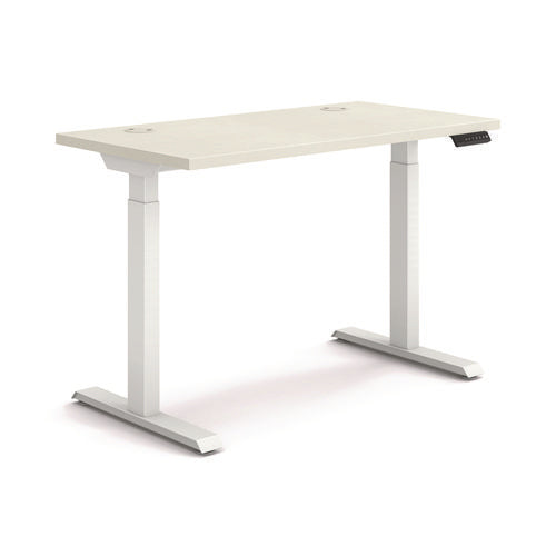 Coordinate Height Adjustable Desk Bundle 2-stage, 46" X 22" X 27.75" To 47", Silver Mesh/designer White