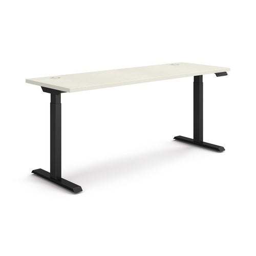 Coordinate Height Adjustable Desk Bundle 2-stage, 70" X 22" X 27.75" To 47", Silver Mesh\black