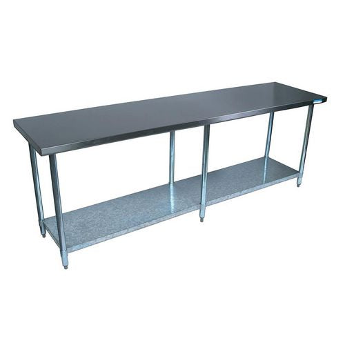 Stainless Steel Flat Top Work Tables, 96w X 30d X 36h, Silver, 2/pallet