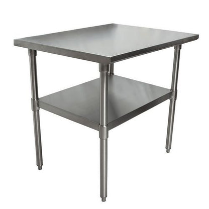 Stainless Steel Flat Top Work Tables, 36w X 30d X 36h, Silver, 2/pallet