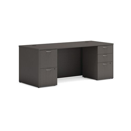 Mod Double Pedestal Desk Bundle, 72" X 30" X 29", Slate Teak