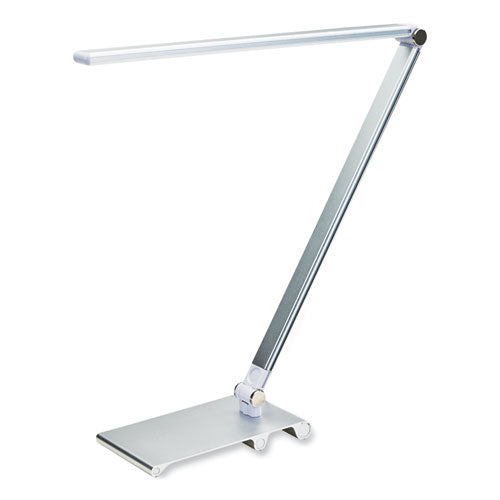 Led Desk Lamp With Dimmer, 2-point Adjustable Neck, 15" High, Silver