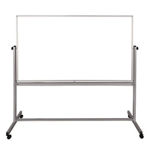 Mobile Magnetic Whiteboard, 72" X 40", White Surface, Silver Aluminum Frame