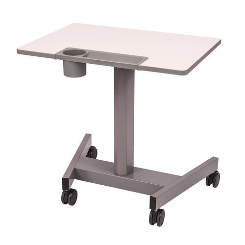 Pneumatic Sit Stand Desk, 27.5 X 19.5 X 26.25 To 42, White/gray