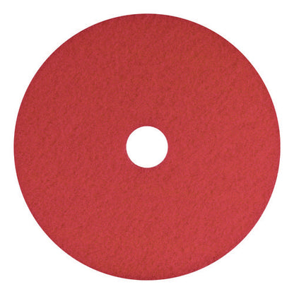 Buffing Pads, 15" Diameter, Red, 5/carton