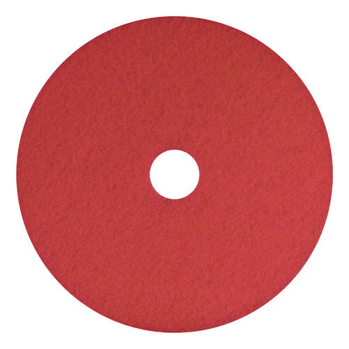 Buffing Pads, 15" Diameter, Red, 5/carton