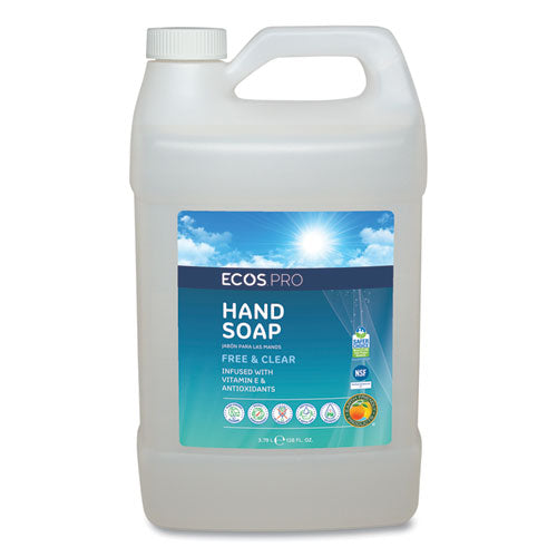 Liquid Hand Soap, Free And Clear Scent, 1 Gal