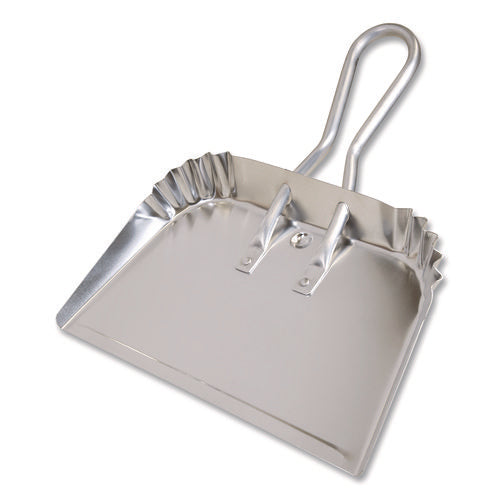 Bulldozer Dust Pan, 17" W, Aluminum Handle, Silver