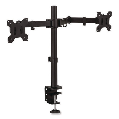 Full Motion Dual Monitor Desktop Mount, For 17" To 27" Monitors, 360 Degree Rotation, +/-90 Degree Tilt, Black, Supports 22lb