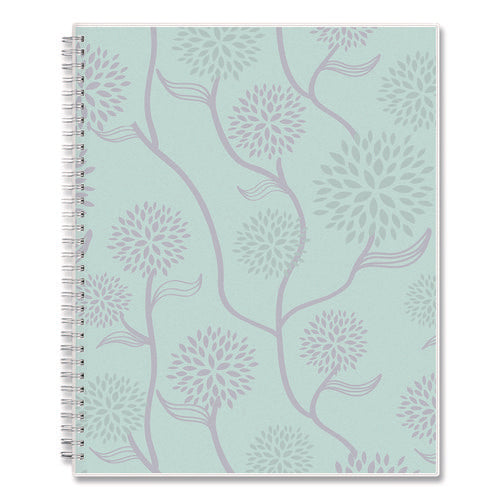 Rue Du Flore Weekly/monthly Planner, Floral Artwork, 11 X 8.5, Jade/lavender Cover, 12-month (jan To Dec): 2025