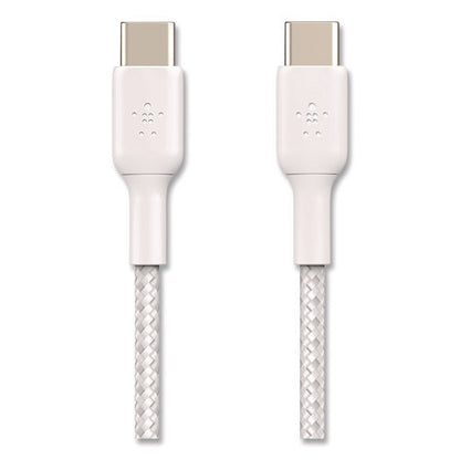 Boost Charge Braided Usb-c To Usb-c Cable, 3.3 Ft, White