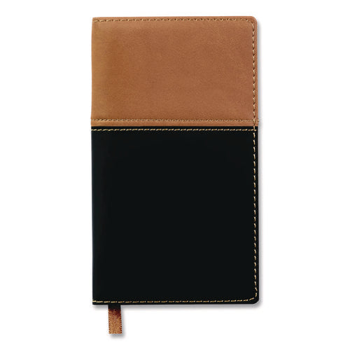 Deluxe Weekly/monthly Pocket Planner, 6 X 3.5, Black/brown Two-tone Cover, 14-month: Nov 2024 To Dec 2025