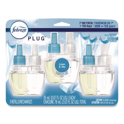 Plug Air Freshener Refills, Linen And Sky, 0.87 Oz, 3/pack