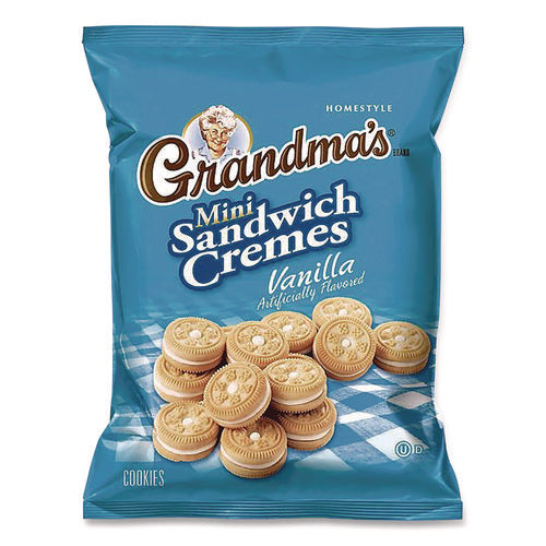 Mini Vanilla Creme Sandwich Cookies, 2.12 Oz Packet, 60/carton