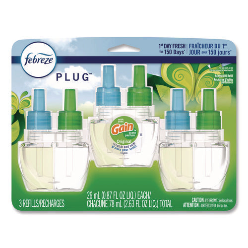 Plug Air Freshener Refills, Gain Original, 0.87 Oz, 3/pack