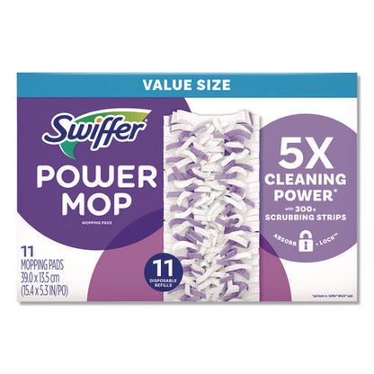 Powermop Mopping Pads, 15.4 X 5.3, White/purple. 11/pack