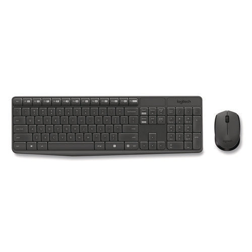 Mk235 Wireless Keyboard And Optical Mouse Combo, 2.4 Ghz Frequency, 33 Ft Wireless Range, Black