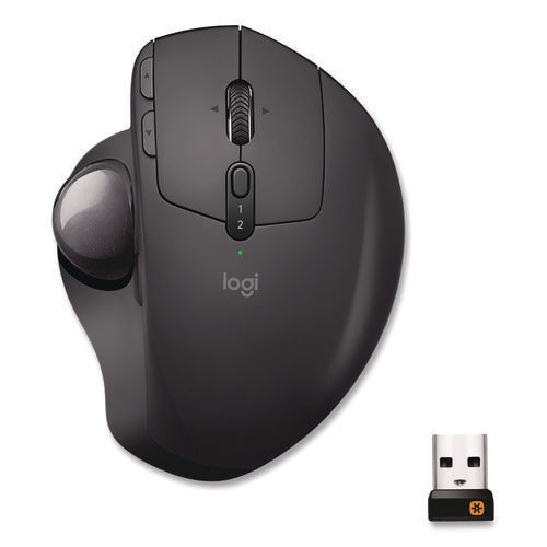 Mx Ergo Plus Advanced Wireless Trackball Mouse, 2.4 Ghz Frequency/33 Ft Wireless Range, Right Hand Use, Black