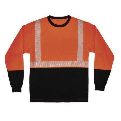 Glowear 8281bk Class 2 Long Sleeve Shirt With Black Bottom, 4x-large Long, Orange