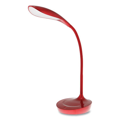 Office Dimmable Gooseneck Desk Lamp With Usb Charging Port, 15.16" High, Red Base