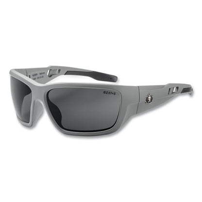 Skullerz Baldr Safety Glasses, Matte Gray Nylon Impact Frame, Anti-fog Smoke Polycarbonate Lens